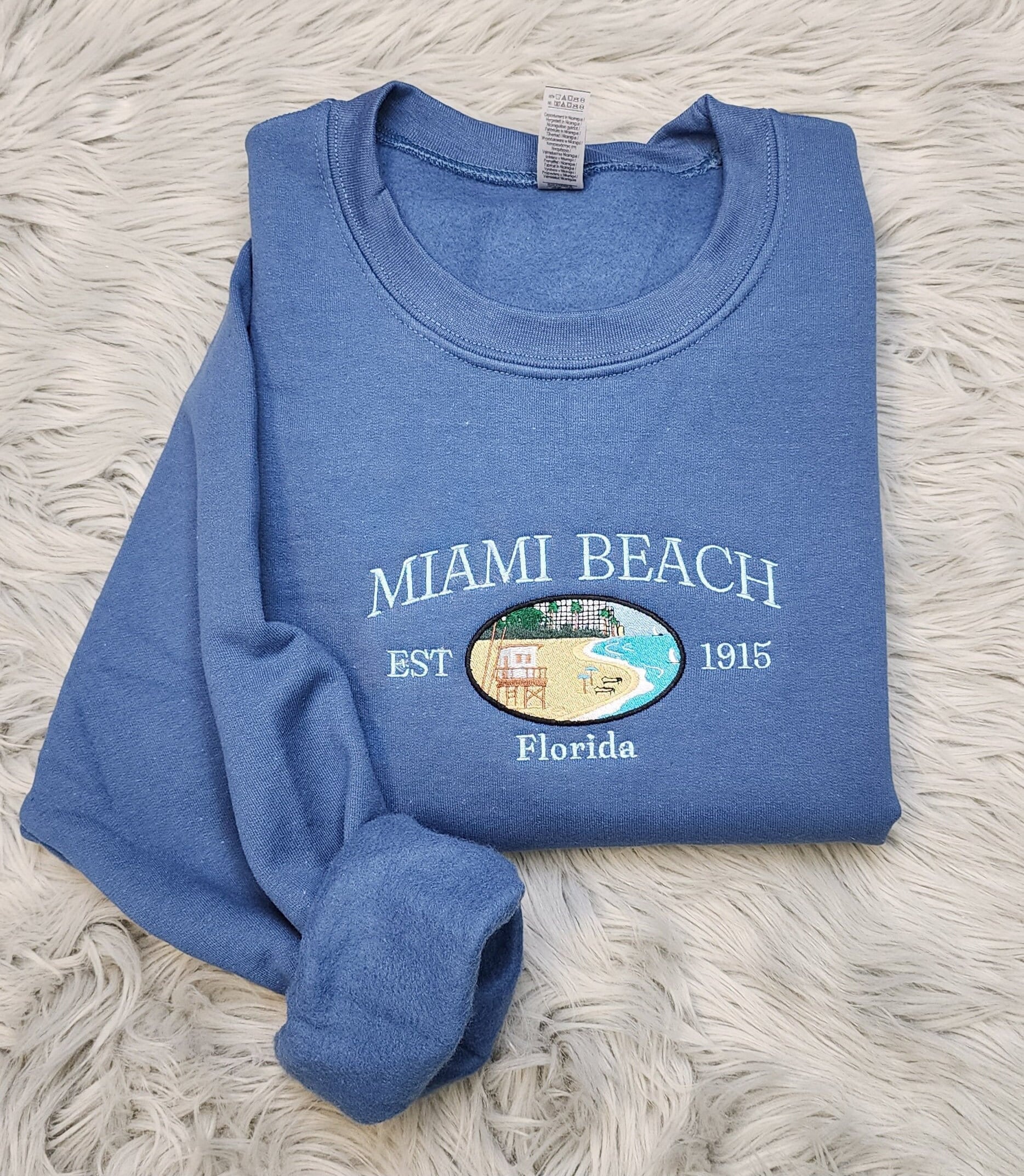 Embroidered Florida Miami Beach Sweatshirt - Miami Beach Unisex Sweatshirt great for men and women Sweatshirt or Hooded Sweatshirt