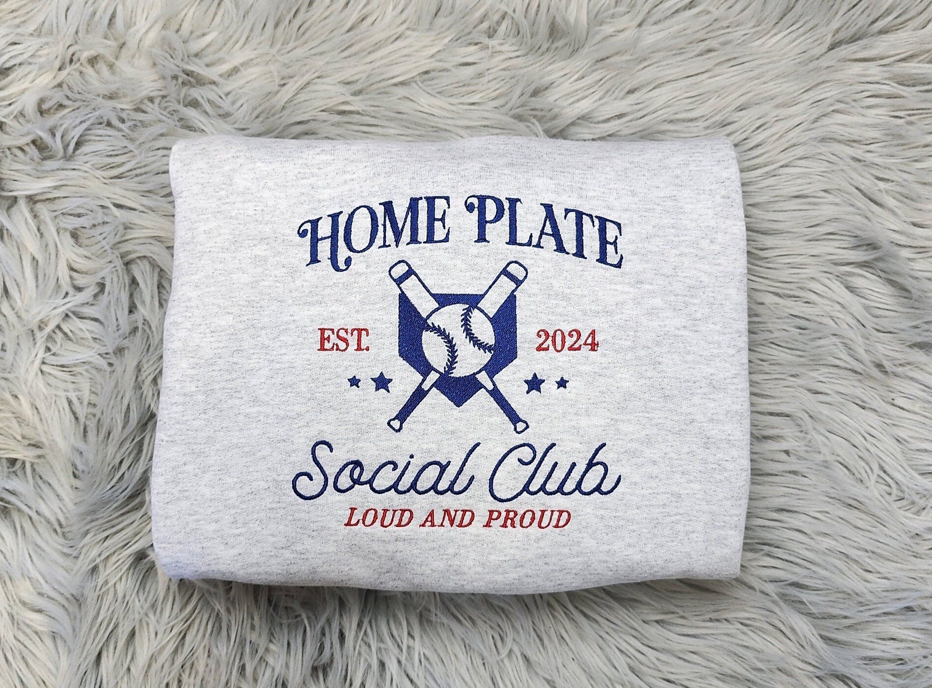 Embroidered Home Plate Shirt - Embroidered Baseball Unisex Crewneck T-Shirt - Sweatshirt or Hooded Sweatshirt