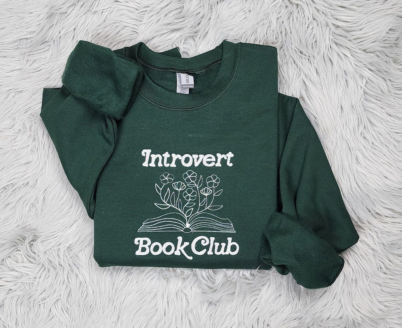 Embroidered Introvert  Book Club Crewneck - Save Water Drink Margaritas Shirt - Margarita Embroidery - T-Shirt - Sweatshirt - Hoodie