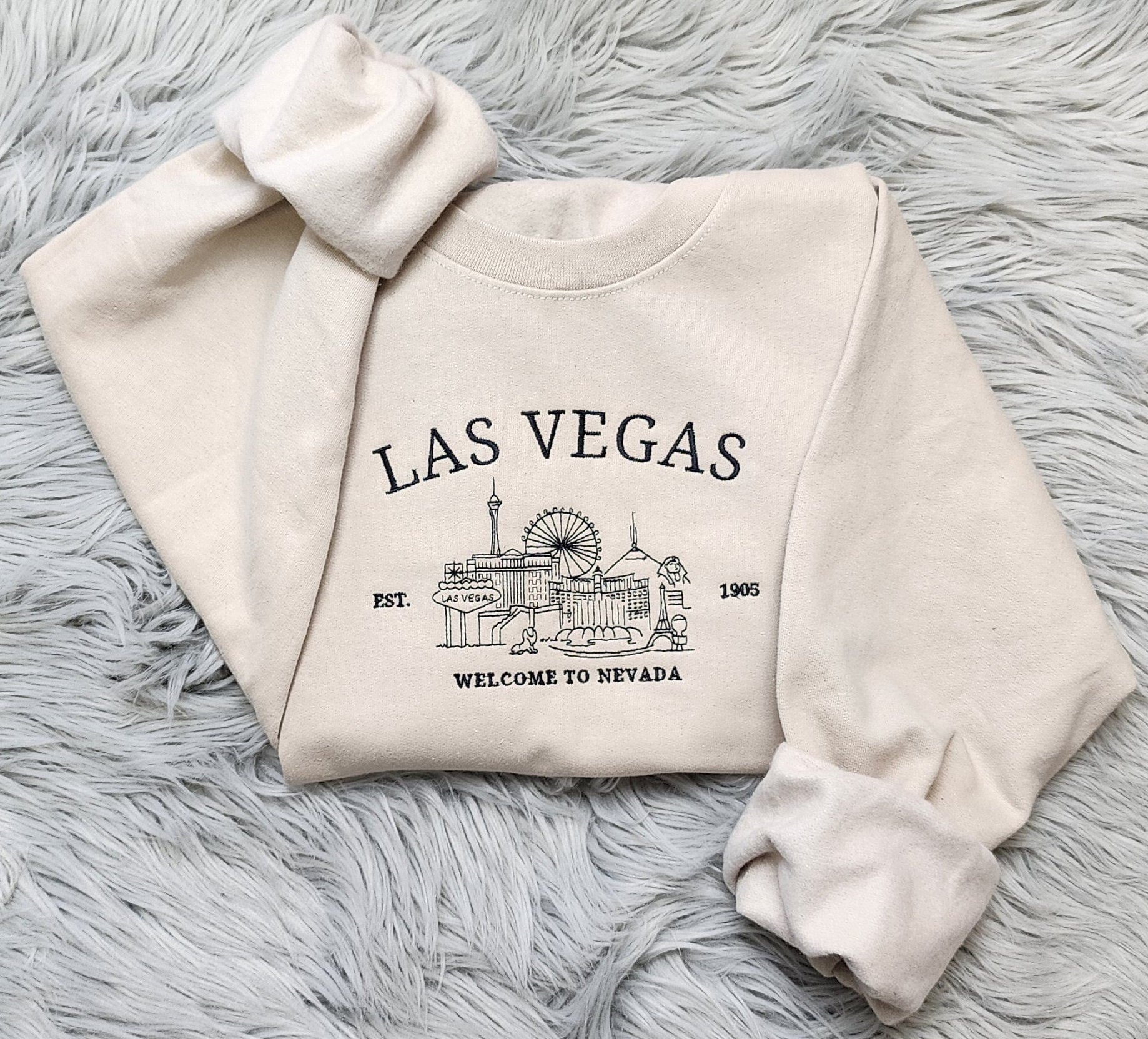 Embroidered Las Vegas Sweatshirt,  Nevada Las Vegas Unisex Sweatshirt great for men and women Sweatshirt or Hooded Sweatshirt