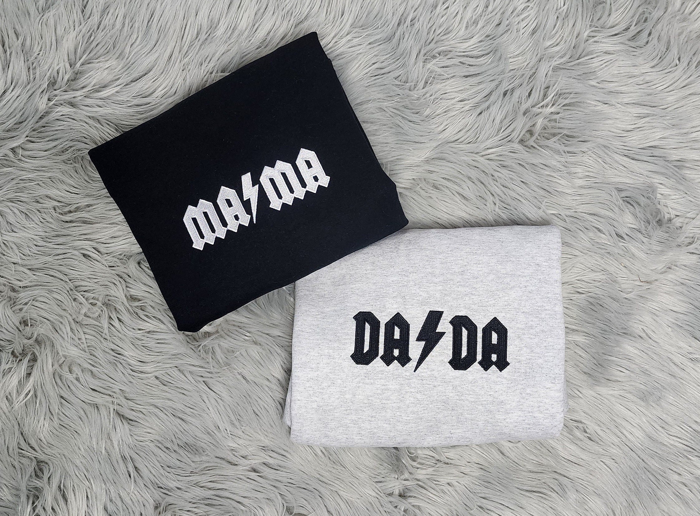 Embroidered Mama and Dada Sweatshirts, Embroidered Matching Family Shirts - Embroidered Sweatshirt or Hooded Sweatshirt