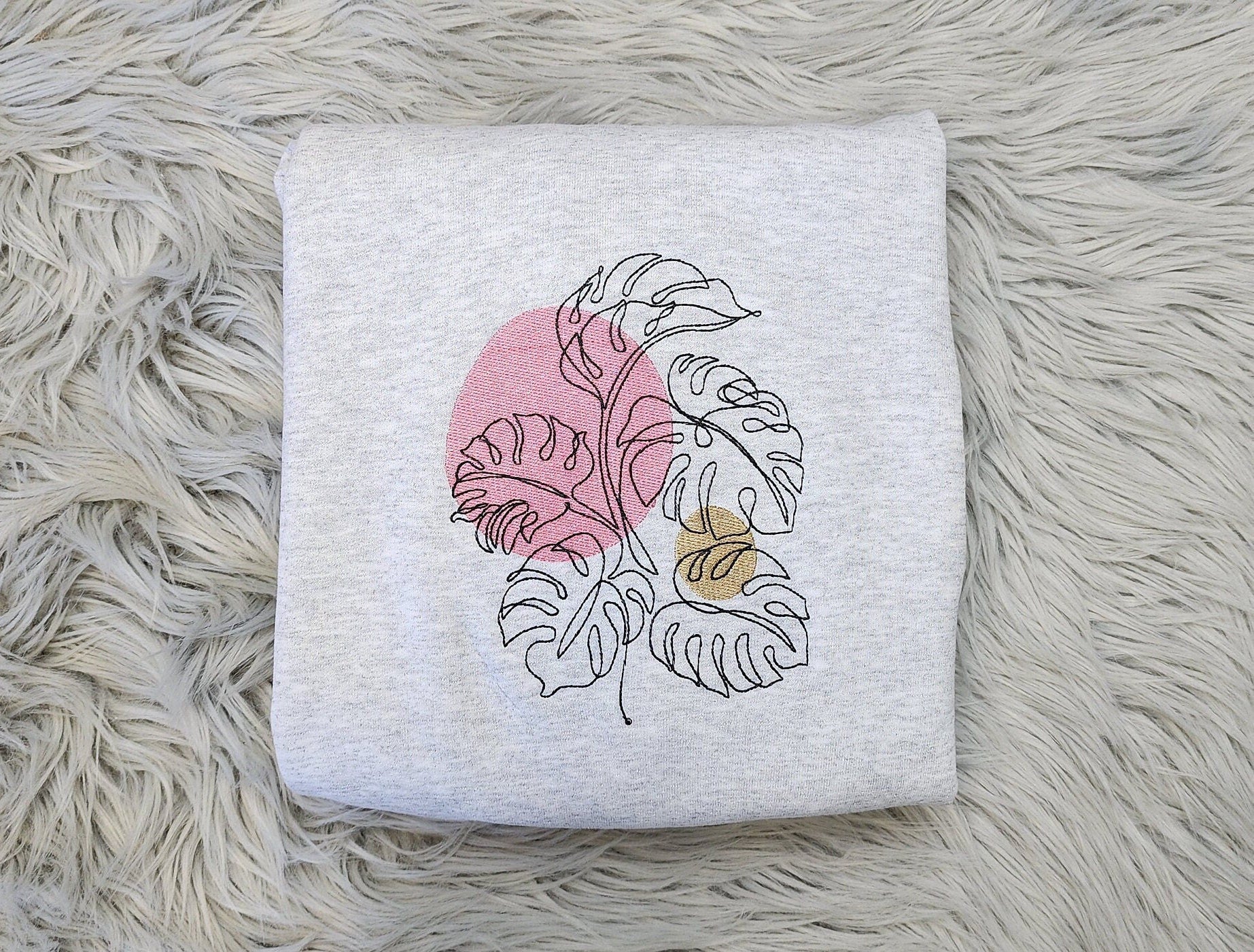 Embroidered Monstera Plant - Monstera deliciosa - Plant Embroidery Crewneck or Hoodie