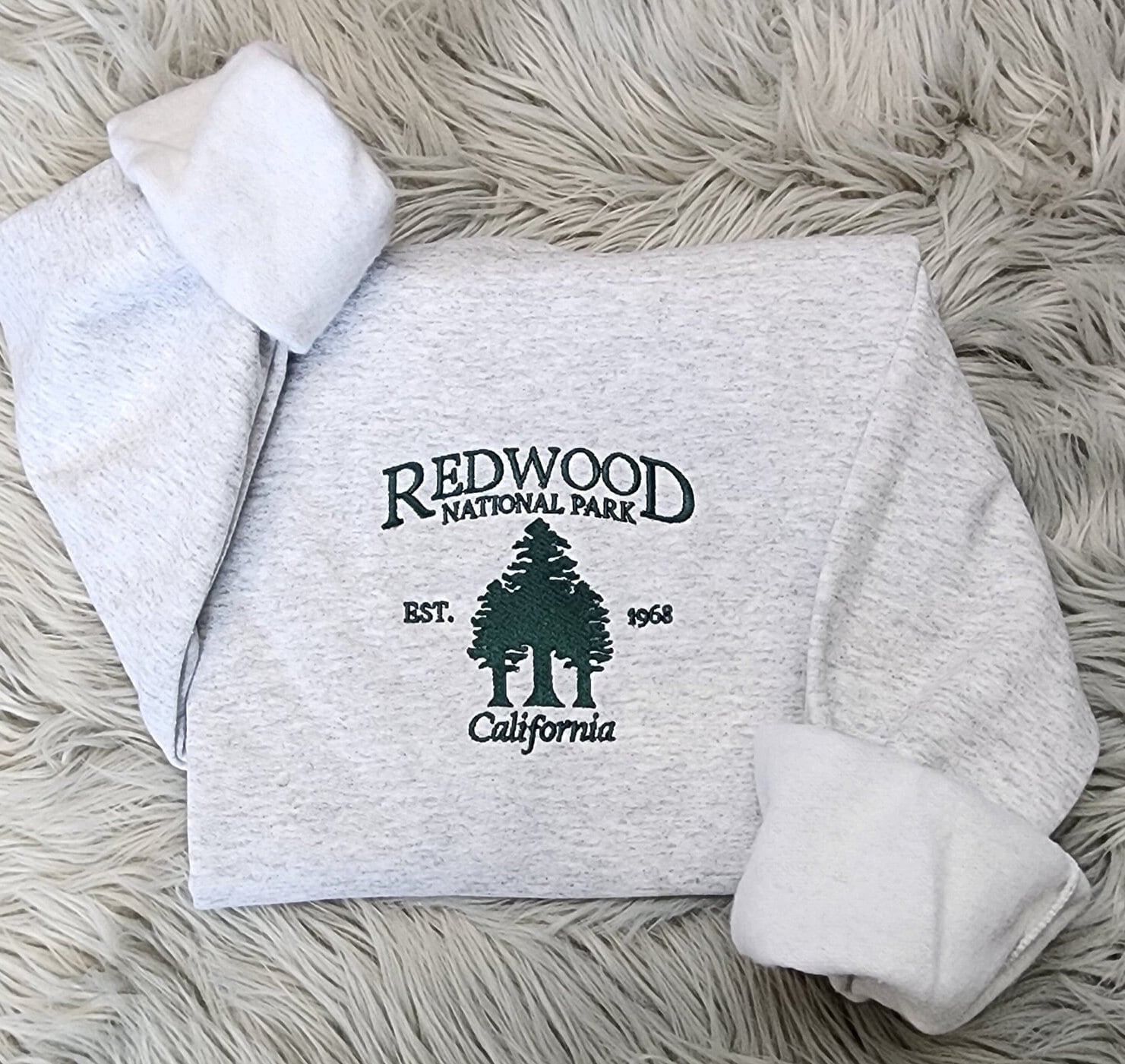 Embroidered Redwood Forest Crewneck - Redwood National Park Unisex Sweatshirt great for men and women Sweatshirt or Hooded Sweatshirt