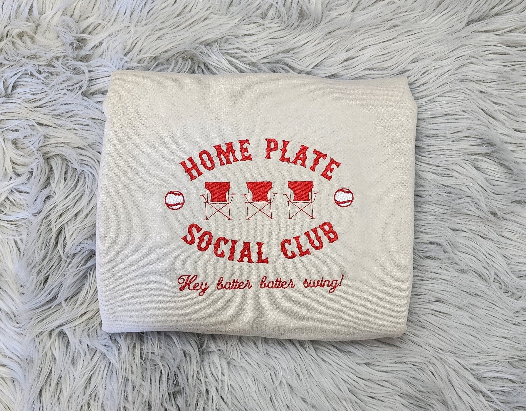 Embroidered Softball Home Plate Shirt - Embroidered Softball Unisex Crewneck T-Shirt - Sweatshirt or Hooded Sweatshirt