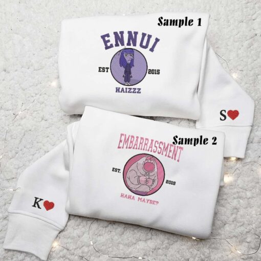 Ennui And Embarrassment Disney Inside Out Embroidered Couples Shirts
