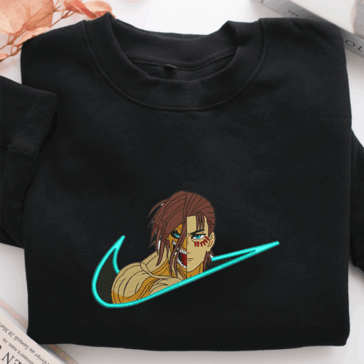 Eren titan Swoosh Nike Embroidered Sweatshirt, Nike Movie Inspired, Best Gifts Idea For Him Her - Image 2