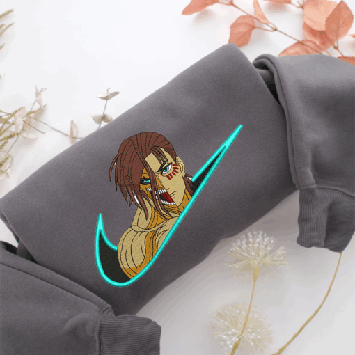 Eren titan Swoosh Nike Embroidered Sweatshirt, Nike Movie Inspired, Best Gifts Idea For Him Her - Image 4
