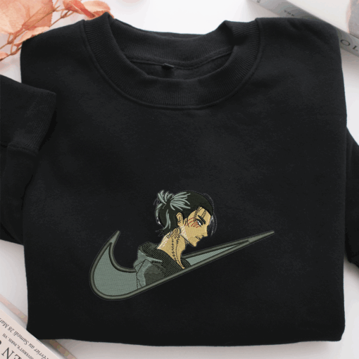 Eren Yeager Swoosh Nike Embroidered Sweatshirt, Nike Movie Inspired, Best Gifts Idea For Him Her - Image 2