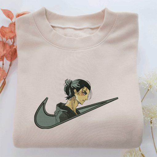 Eren Yeager Swoosh Nike Embroidered Sweatshirt, Nike Movie Inspired, Best Gifts Idea For Him Her