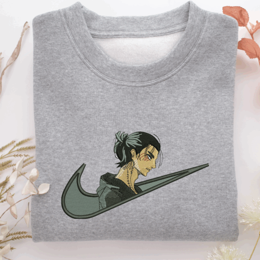 Eren Yeager Swoosh Nike Embroidered Sweatshirt, Nike Movie Inspired, Best Gifts Idea For Him Her - Image 4