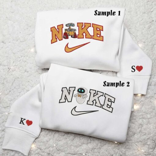 Eve and Wall E Embroidered Couple Shirts