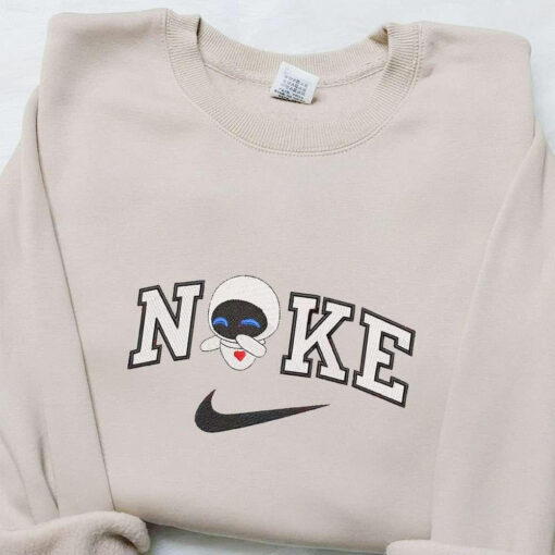 Eve x Nike Cartoon Embroidered Sweatshirt Nike Inspired Embroidered Hoodie Best Birthday Gifts for Family