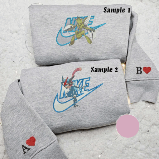 Evolutions And Greninja Pokemon Anime Embroidered Couples Shirts, Best Gift for Anime Fans