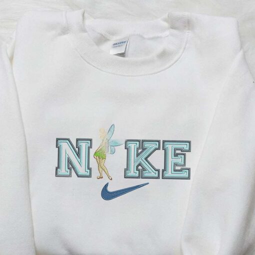 Fairy x Nike Embroidered Shirt Tinker Bell Embroidered Shirt Custom Nike Embroidered Shirt