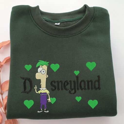 Ferb Fletcher Disneyland Embroidery, Disneyland Embroidered Sweatshirt, Movie Disney Inspired, Best Gifts Idea For Him Her - Image 3
