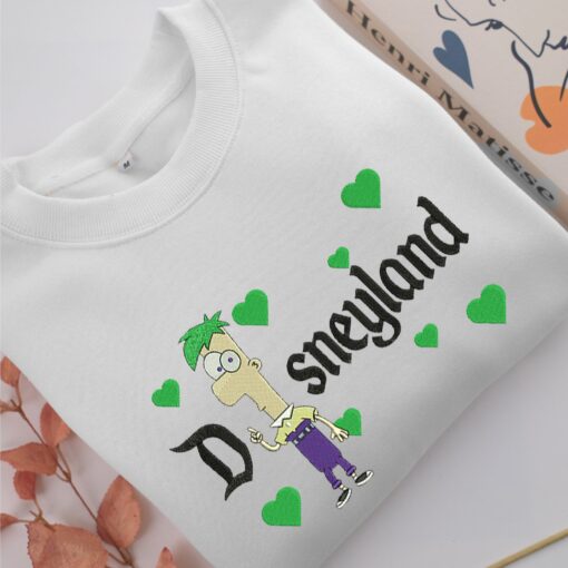 Ferb Fletcher Disneyland Embroidery, Disneyland Embroidered Sweatshirt, Movie Disney Inspired, Best Gifts Idea For Him Her - Image 2