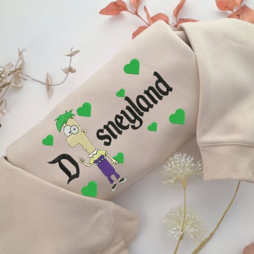 Ferb Fletcher Disneyland Embroidery, Disneyland Embroidered Sweatshirt, Movie Disney Inspired, Best Gifts Idea For Him Her