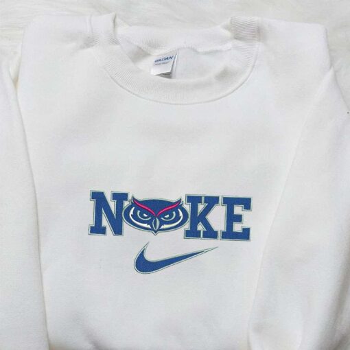 Florida Atlantic Owls x Nike Embroidered Shirt NCAA Sports Embroidered Hoodie Best Fandom Gift Idea