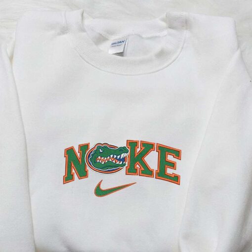 Florida Gators x Nike Embroidered Shirt NCAA Sports Embroidered Hoodie Best Fandom Gift Idea