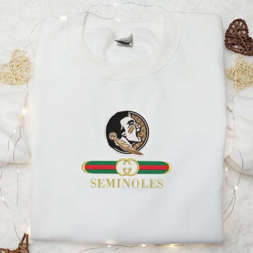 Florida State Seminoles x Gucci Embroidered Shirt NCAA Sports Embroidered Hoodie Best Gift Idea