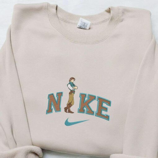 Flynn Rider x Nike Embroidered Shirt Disney Tangled Embroidered Hoodie Nike Inspired Embroidered Sweatshirt