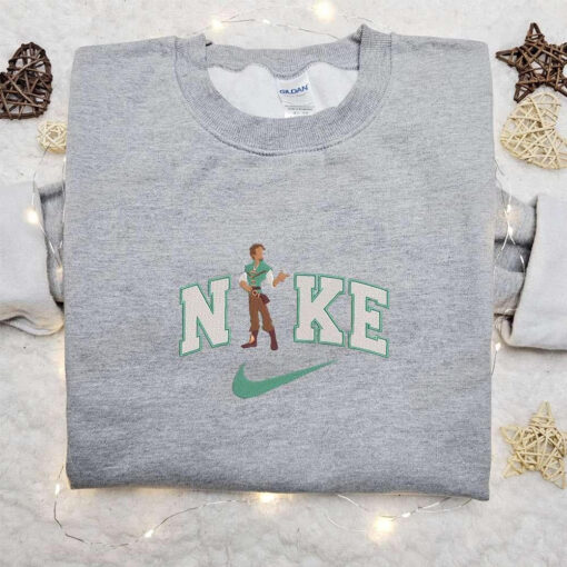Flynn Rider x Nike Embroidered Shirt Disney Tangled Embroidered Shirt Cartoon Embroidered Hoodie