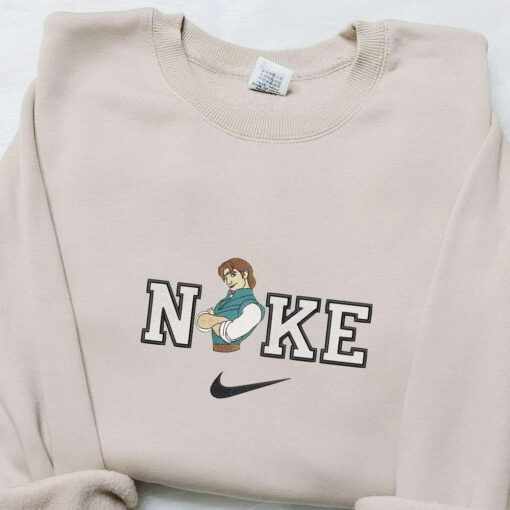 Flynn Rider x Nike Swoosh Embroidered Shirt Disney Characters Embroidered Hoodie Best Gifts For Family