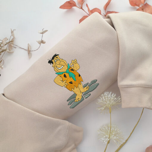 Fred Flintstone Embroidery, Disneyland Embroidered Sweatshirt, Movie Disney Inspired, Best Gifts Idea For Him Her
