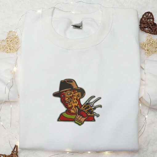 Freddy Krueger Embroidered Sweatshirt Horror Movie Embroidered Hoodie Best Halloween Gifts Ideas