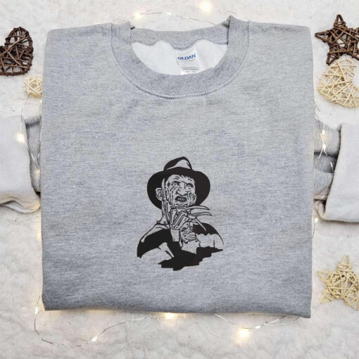 Freddy Krueger Embroidered Sweatshirt Silhouette Horror Movies Embroidered Hoodie Best Halloween Gifts Ideas