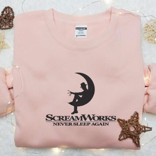 Freddy Krueger Scream Works Never Sleep Again Embroidered Sweatshirt Horror Movie Embroidered Shirt