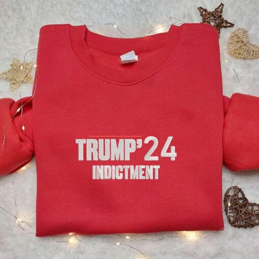 Free Trump 24 Indictment Embroidered Shirt Donald Trump Embroidered Shirt Hot Political Topics Embroidered Shirt 5