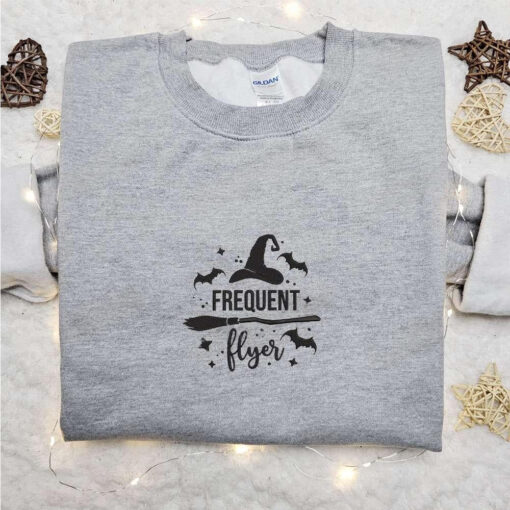 Frequent Flyer Embroidered Sweatshirt Halloween Embroidered Hoodie Best Halloween Gift Ideas