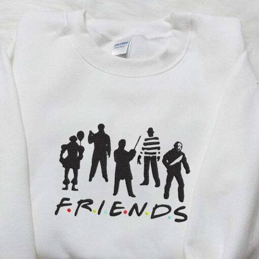 Friends Horror Gang Embroidered Sweatshirt Horror Movie Embroidered Shirt Best Halloween Gift Ideas