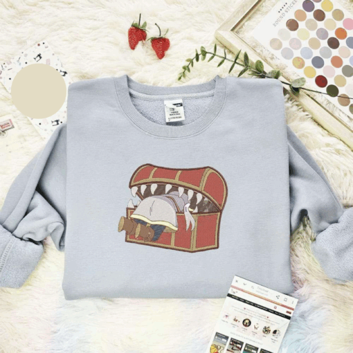 Frieren Eaten By Mimic Anime Embroidered Shirt, Inspired Famous Movie, Best Gift For Fans