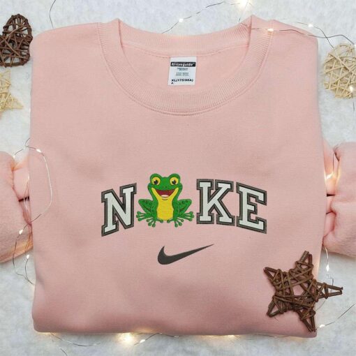 Frog x Nike Embroidered Shirt Animal Embroidered Shirt Custom Nike Embroidered Shirt