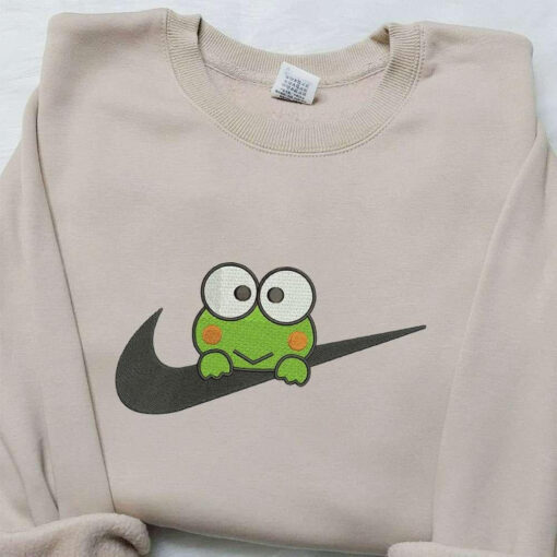 Frog x Nike Embroidered Shirt Gift For Son Embroidered Shirt Custom Nike Embroidered Shirt