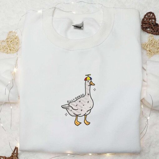 Funny Silly Goose Embroidered Shirt Animal Embroidered Shirt Best Gift for Family