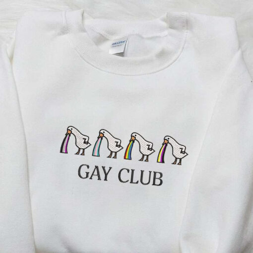 Gay Club Silly Goose Embroidered Shirt Animal Embroidered Shirt LGBT Embroidered Shirt