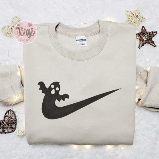 Ghost Bat Brand Logo Swoosh Halloween Embroidered Shirt Best Halloween Gifts Ideas