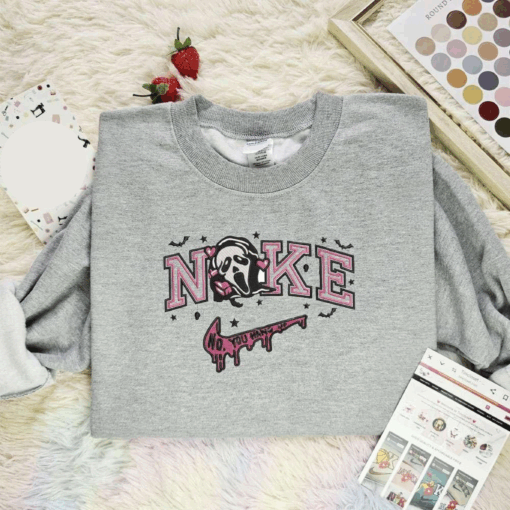 Ghost Face In Love No You Hang Up x Nike Embroidered Shirt Halloween Embroidered Hoodie