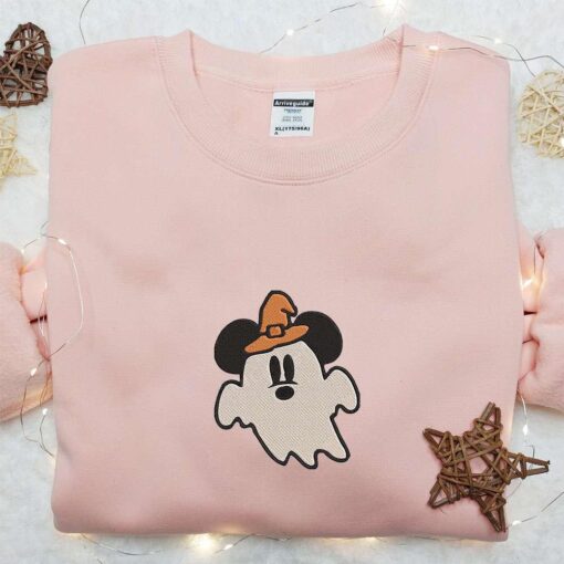 Ghost Mickey Mouse Embroidered Sweatshirt Disney Characters Embroidered Hoodie Best Halloween Gift Ideas