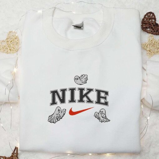 Ghost x Nike Embroidered Hoodie Nike Inspired Embroidered Shirt Best Hallowee Gift Ideas