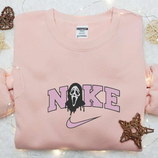 Ghostface x Nike Embroidered Sweatshirt Horror Halloween Embroidered Shirt Best Halloween Gift Ideas