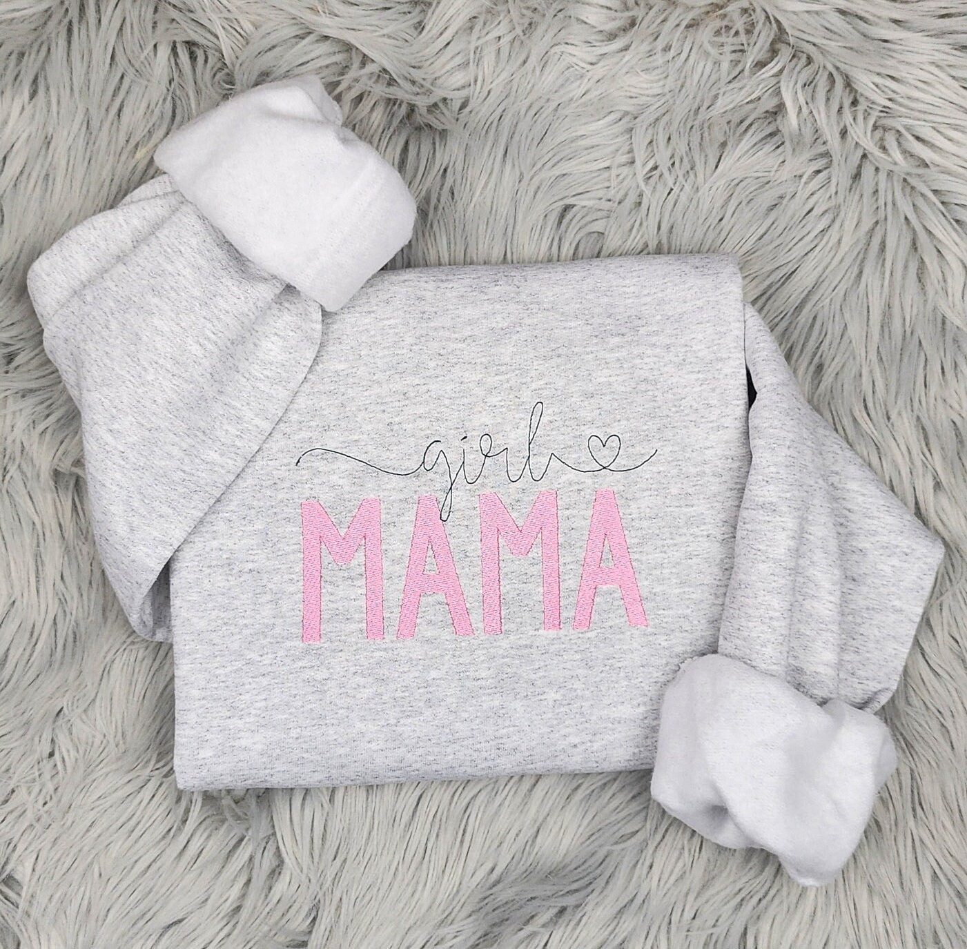 Girl Mama Delicate Embroidered Crewneck - Girl Mom Gift - New Mom Gift - Gender Reveal
