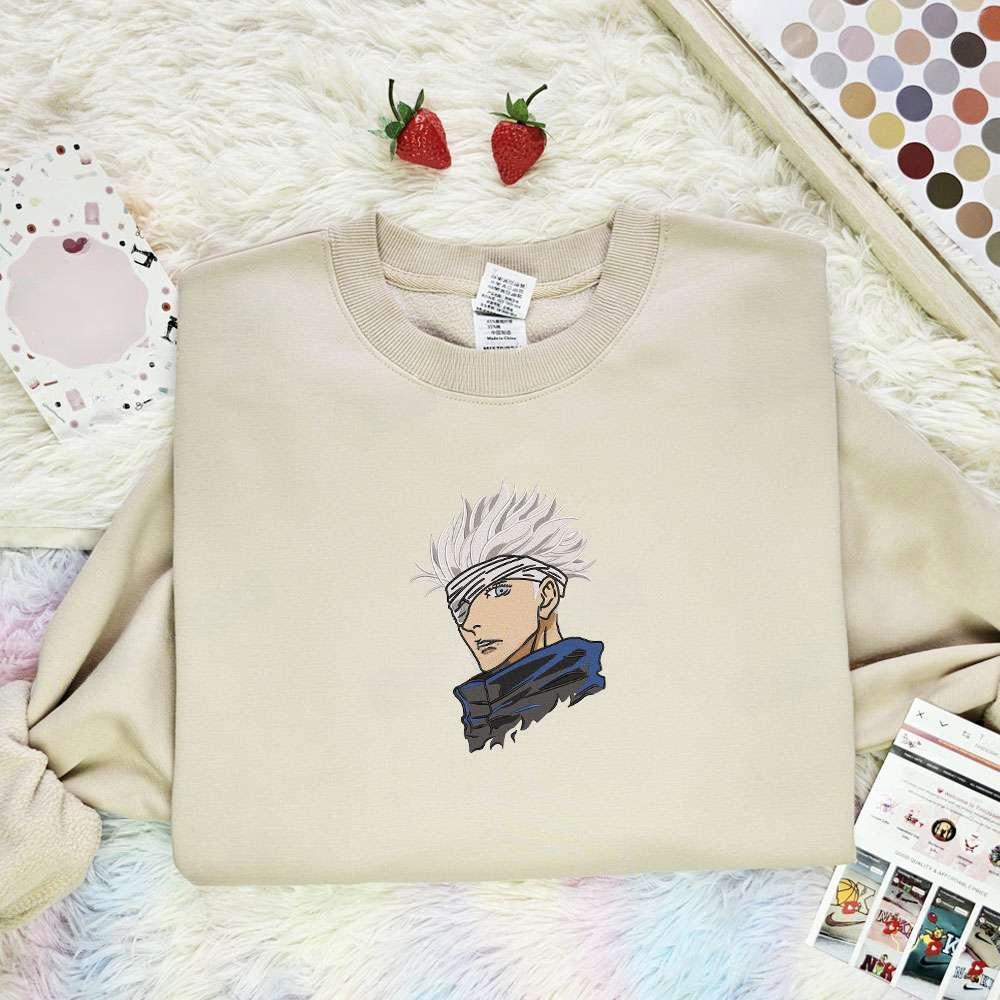 Gojo Jujutsu Kaisen Anime , Anime Embroidered T-shirt Sweatshirt Hoodie, Inspired Anime Movie, Best Gift for Anime Fans