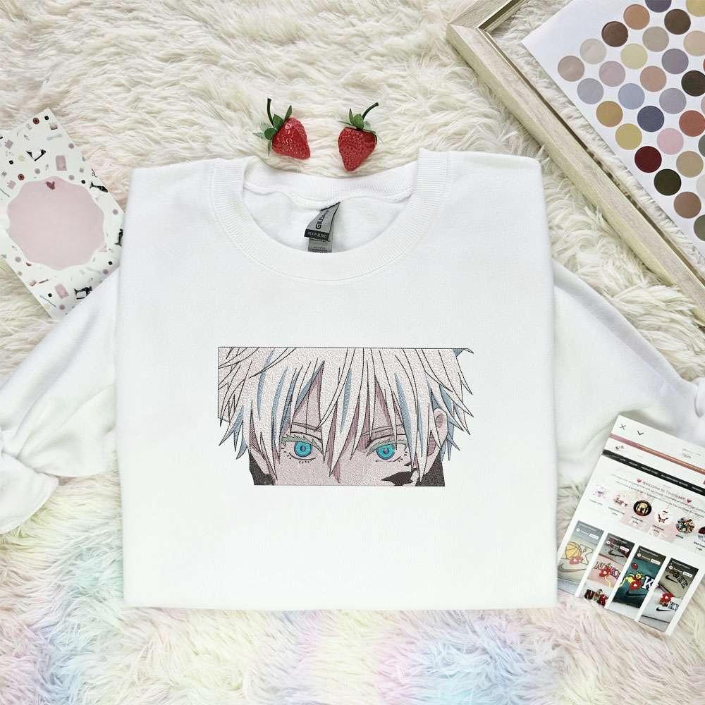 Gojo Satoru Eyes Jujutsu Kaisen Anime Embroidered Shirt , Anime Embroidered T-shirt Sweatshirt Hoodie, Inspired Anime Movie, Best Gift for Anime Fans