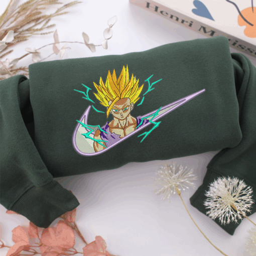 Goku Swoosh v1 Nike Embroidered Sweatshirt, Nike Movie Inspired, Best Gifts Idea For Him Her - Image 3