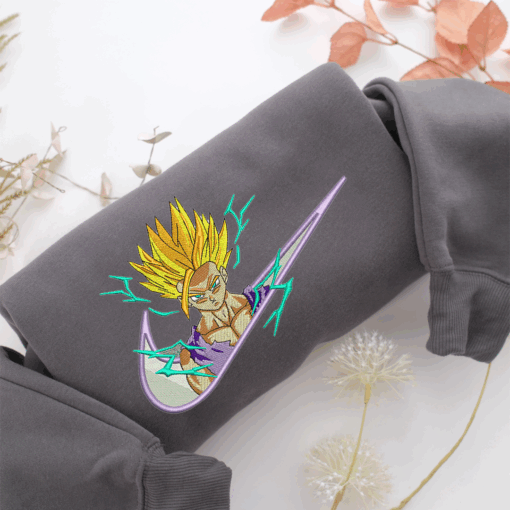 Goku Swoosh v1 Nike Embroidered Sweatshirt, Nike Movie Inspired, Best Gifts Idea For Him Her - Image 4