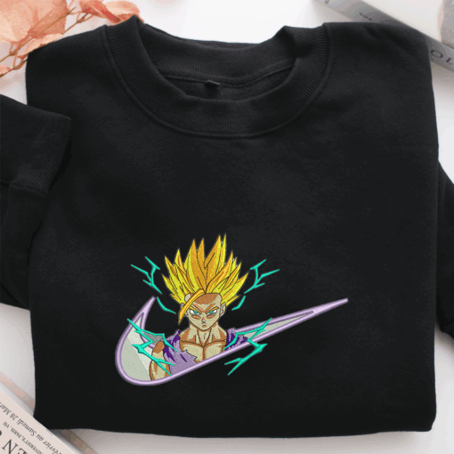 Goku Swoosh v1 Nike Embroidered Sweatshirt, Nike Movie Inspired, Best Gifts Idea For Him Her - Image 2